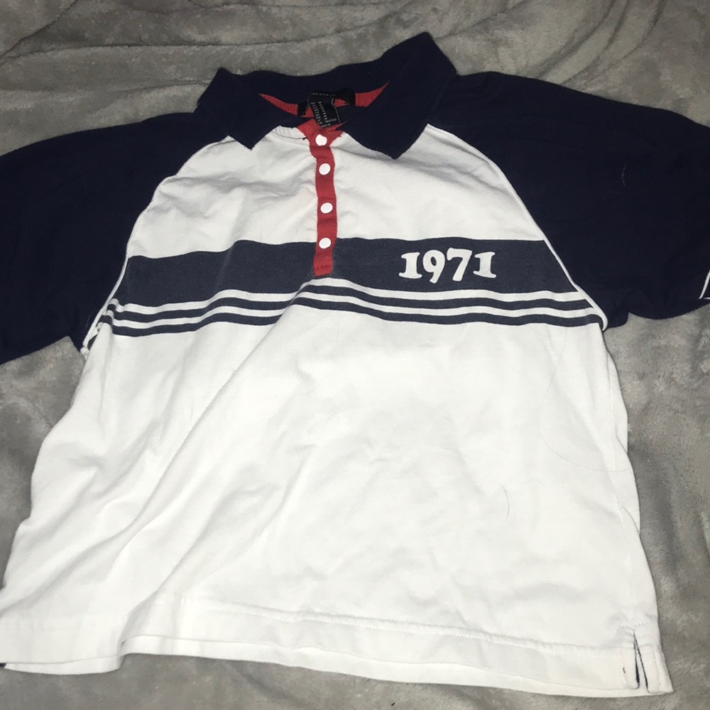 polo shirt red white and blue